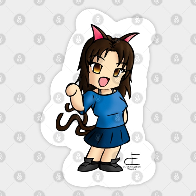 Chibi Kitty Girl Sticker by DustinEatonWorks